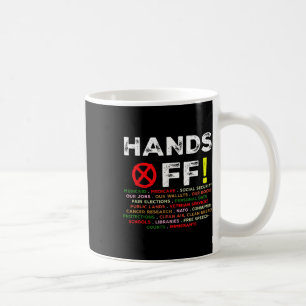 Handen af van protest sociale zekerheid en Medicar Koffiemok
