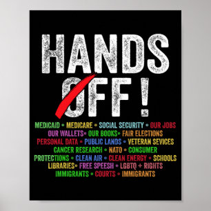 Handen af van protest sociale zekerheid en Medicar Poster