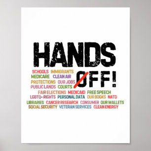 Handen af van protest sociale zekerheid en Medicar Poster
