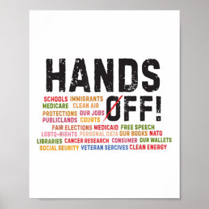 Handen af van protest sociale zekerheid en Medicar Poster