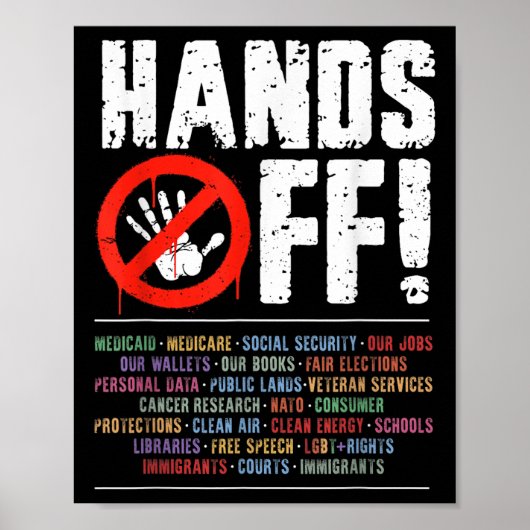 Handen af van protest sociale zekerheid en Medicar Poster (Voorkant)