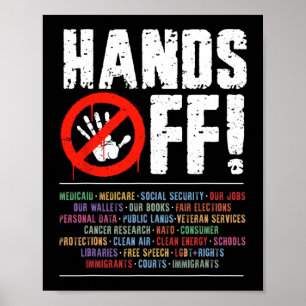 Handen af van protest sociale zekerheid en Medicar Poster