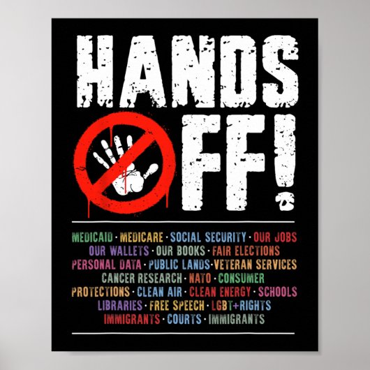 Handen af van protest sociale zekerheid en Medicar Poster (Voorkant)