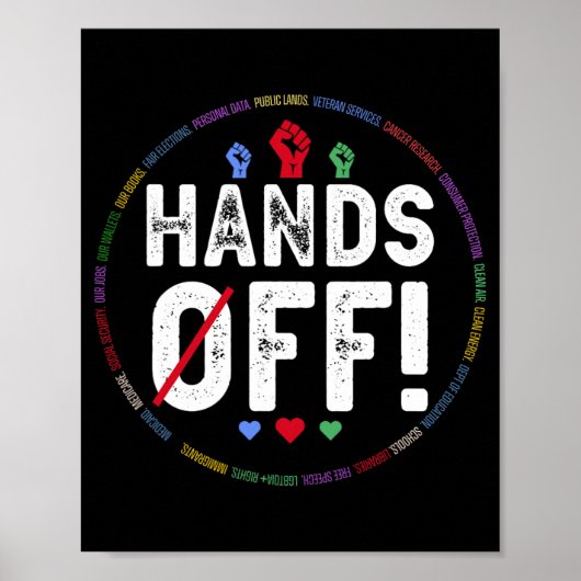 Handen af van protest sociale zekerheid en Medicar Poster (Voorkant)