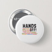 Handen af van protest sociale zekerheid en Medicar Ronde Button 5,7 Cm (Voorkant /achterkant)