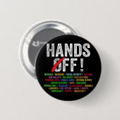 Handen af van protest sociale zekerheid en Medicar Ronde Button 5,7 Cm (Voorkant /achterkant)