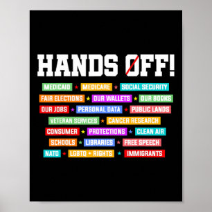 Handen af van protest Sociale zekerheid verzet zic Poster