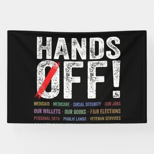 Handen af van protest spandoek (Horizontaal)