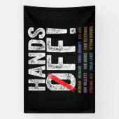 Handen af van protest spandoek (Verticaal)