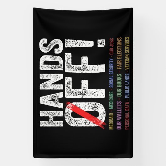 Handen af van protest spandoek (Verticaal)