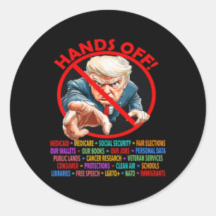 Handen af van protest tegen anti-Trump voor mannen Ronde Sticker