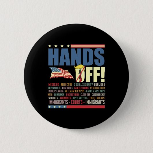 Handen af van protest tegen Trump Ronde Button 5,7 Cm (Voorkant)