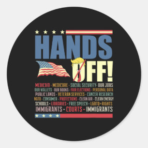 Handen af van protest tegen Trump Ronde Sticker