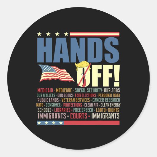 Handen af van protest tegen Trump Ronde Sticker (Voorkant)