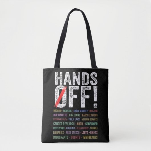 Handen af van protest tote bag (Voorkant)