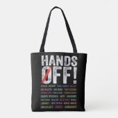 Handen af van protest tote bag (Achterkant)