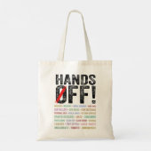 Handen af van protest tote bag (Achterkant)