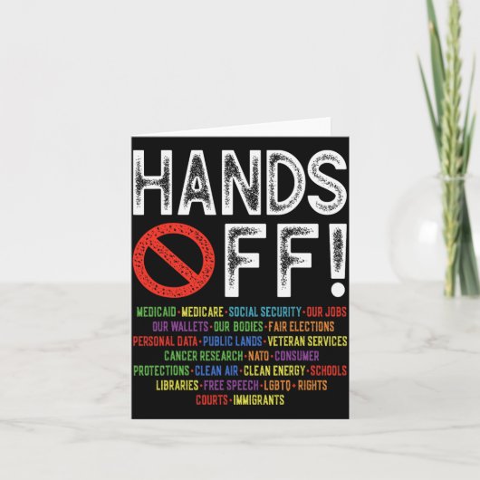 Handen af van protest van sociale zekerheid verzet kaart (Voorkant)