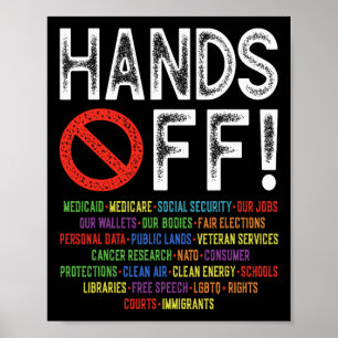 Handen af van protest van sociale zekerheid verzet poster