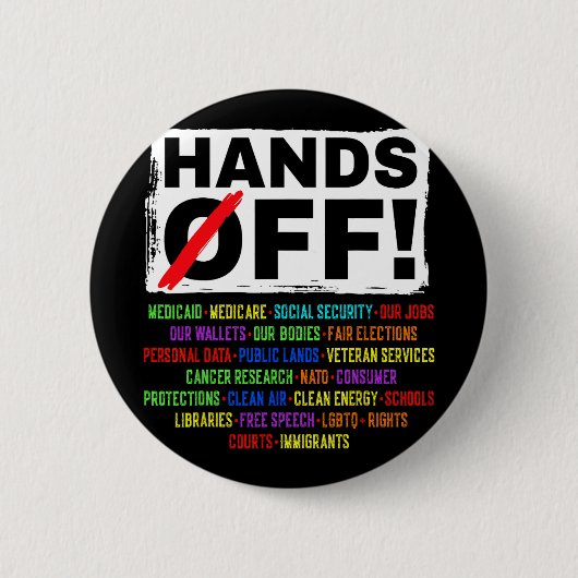 Handen af van protest van sociale zekerheid verzet ronde button 5,7 cm (Voorkant)