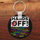 Handen af van protest van sociale zekerheid verzet sleutelhanger (Voorkant)