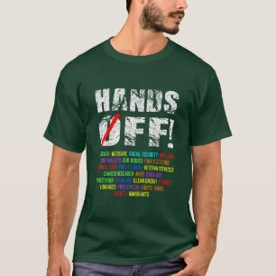 Handen af van protest van sociale zekerheid verzet t-shirt