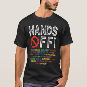 Handen af van protest van sociale zekerheid verzet t-shirt