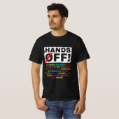 Handen af van protest van sociale zekerheid verzet t-shirt (Voorkant volledig)