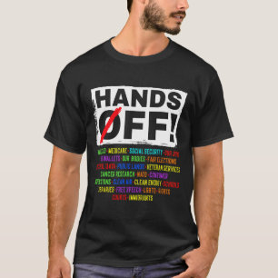 Handen af van protest van sociale zekerheid verzet t-shirt