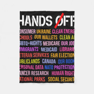 Handen af van protest zaterdag 5 april Mannen Vrou Fleece Deken