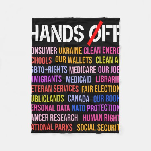 Handen af van protest zaterdag 5 april Mannen Vrou Fleece Deken (Voorkant)