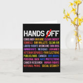 Handen af van protest zaterdag 5 april Mannen Vrou Kaart (Gele Bloem)