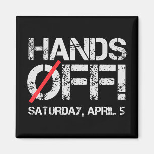 Handen af van protest zaterdag 5 april Mannen Vrou Magneet