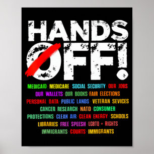 Handen af van protest zaterdag 5 april Mannen Vrou Poster