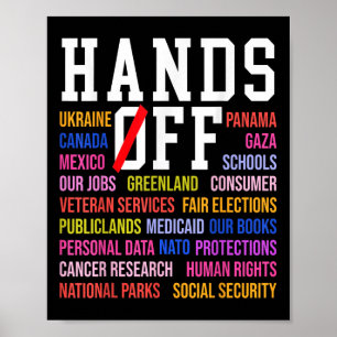 Handen af van protest zaterdag 5 april Mannen Vrou Poster