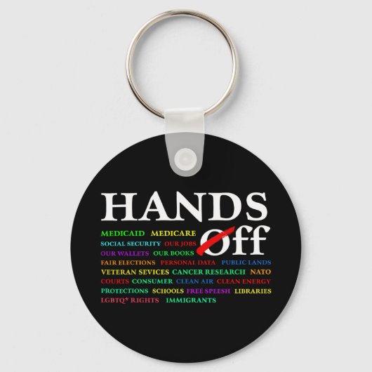 Handen af van protest zaterdag 5 april Mannen Vrou Sleutelhanger (Voorkant)