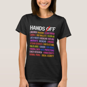 Handen af van protest zaterdag 5 april Mannen Vrou T-shirt