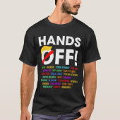 Handen af van protest zaterdag 5 april Mannen Vrou T-shirt (Voorkant)