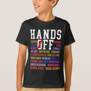 Handen af van protest zaterdag 5 april Mannen Vrou T-shirt