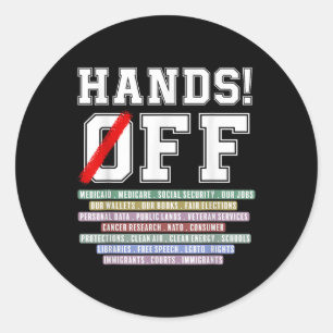 Handen af van protestkleding Handen af van protest Ronde Sticker
