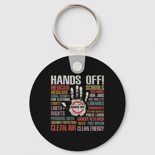 Handen af van protestkleding Verwijder Reverse Rec Sleutelhanger (Voorkant)