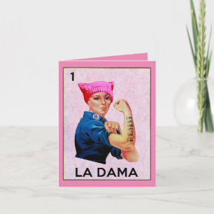 Handen af van Rosie de Riveter La Dama Loteria Notitiekaartje