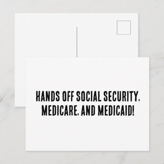 Handen af van sociale zekerheid, Medicare en Medic Briefkaart (Voorkant / Achterkant)