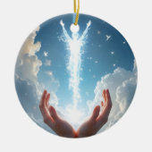 Handen bevrijden de ziel keramisch ornament (Voorkant)