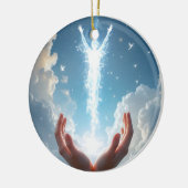 Handen bevrijden de ziel keramisch ornament (Links)