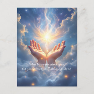 Handen bevrijden de ziel, rouwkaart briefkaart