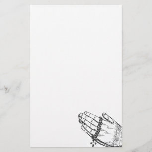 Handen bidden met Rosary Beads Briefpapier