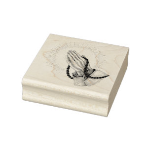 Handen bidden met Rosery Rubber Stamp Rubberstempel