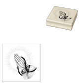 Handen bidden met Rosery Rubber Stamp Rubberstempel (Gestempeld)