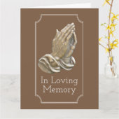 Handen bidden ter nagedachtenis aan sympathie voor kaart (Gele Bloem)